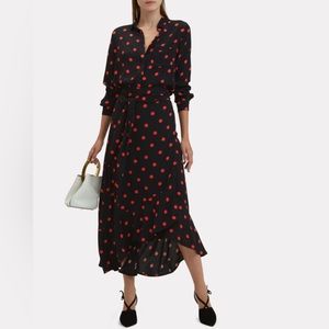 Ganni Barra Polka Dot button up blouse shirt sz small